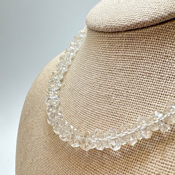 Antique Faceted Crystal Beaded Design Necklace Size 17-20" Length Adjustable - Picture 5 of 10